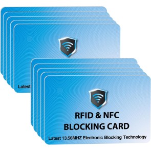SaiTech IT RFID Blocking Cards Protect Your Entire Wallet, Purse, and Cards from NFC Contactless Theft Wallet for Men & Women - Sky Blue (10 Pcs Sky Blue)