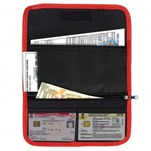 Storite Two Wheeler Document Holder, Car Document Storage Wallet for Registration & Insurance Card– Red/Black (25.5 x 12 cm)