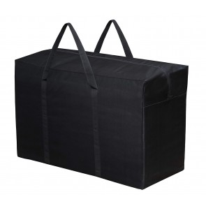 Storite Multi-Purpose Heavy Duty 166 Liter Super Extra Jumbo Large Toys Storage Bag/Stationery Paper/Blankets/Clothes Storage Bag Moisture Proof with Zip and Handle (Black,84x34x55 cm,XXXL)