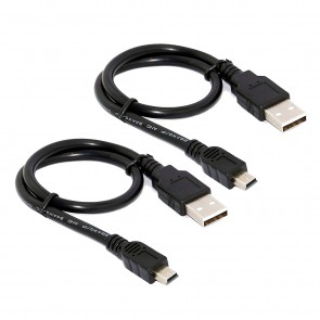 SaiTech IT 2 Pack 27cm (0.88 feet) USB 2.0 A to Mini 5 pin B Cable for External HDDS/Camera/Card Readers