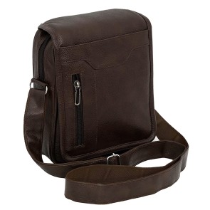Storite Stylish PU Leather Sling Cross Body Travel Office Sling Bag, One Side Shoulder Bag for Men Women (25.5cmx7cmx20cm, Coffee Brown)