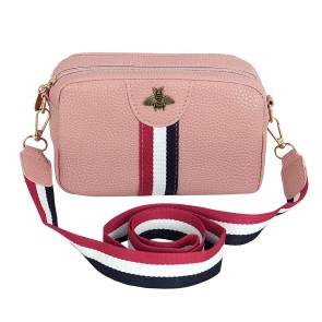 Storite Small PU Leather Sling Bag, Multipurpose Shoulder & Crossbody Bags for Women with Adjustable and removable shoulder strap - (Pink,19x6x12cm)