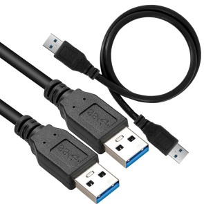 Storite 50cm Super Speed USB 3.0 Type A Cable - Male to Male USB Cord Short Cable for Hard Drive Enclosures, Laptop Cooling Pad, DVD Players - Black