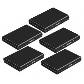 Storite 5 Pack 6 Slots Stainless Steel RFID Blocking Metal Credit Card Holder (Black)