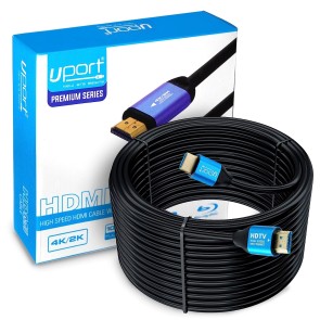 UPORT 20M 4K HDMI Cable High Speed, Gold Connectors, 4K, Ultra HD, 2K, 1080P, & ARC Compatible for Laptop, Monitor, Projector, Gaming Console & More