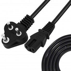 Storite India Plug IEC Mains Power Cable Cord for Desktop PC, Monitor, SMPS and Printer - (1.5 Meter) (Black)
