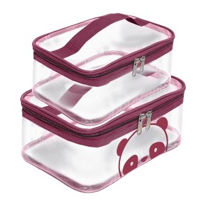 SNDIA 2-Set Multipurpose Transparent Travel Pouch Makeup Toiletry Kit Bag Cosmetic Pouch for Women Makeup Organizer Bag, Shaving Kit Toiletry Bag for Men (23.5x15.5x10 cm)