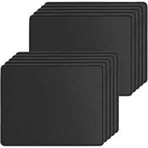 10 Pack Mouse Pad with Stitched Edges Mousepads Bulk Non-Slip Rubber Base, Waterproof Coating Mouse Pads for Computers, Laptop, Office & Home -(250mm x 210mm x 2mm) - Black