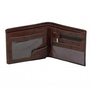 Storite Front Pocket Money Bifold Purse Vintage Leather Wallet Credit Card Holder for Men -Dark Brown
