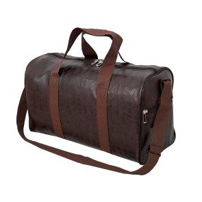Storite Pu Leather 20 Cm Small Travel Duffle Bag, Shoulder Handbag for Men, Outdoor Spacious Weekend Bag for Women - (Brown : 46 x 20 x 27 Cm)