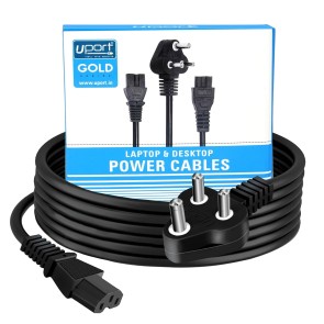 Storite UPort 3 Meter Power Cable for PC 3 Pin PC Power Cable Replacement Cord for Desktop/Monitor/Printer - Black