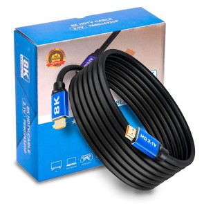 Storite 5 Meter 8K HDMI 2.1 Cable 48Gbps Ultra HD High-Speed HDMI Cord 8K@60Hz, HD Audio & Video Compatible for TV, Gaming Console, Camera, Laptop, Projector (Blue)