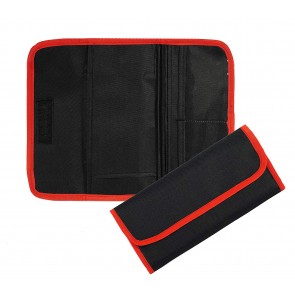 Storite Nylon Multi Pocket Passbook Cheque Book Holder Travel Organizer Document Folder - 24 x 12 cm - (Brown)