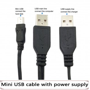 Wholesale USB 2.0 DUAL Power Y Shape to Mini B Cable - 150cm