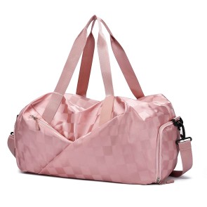 Storite Imported Nylon 41 cm Travel Duffle Bag, Foldable Travel Bag for Women, Sports Gym Shoulder Handbag Carry Weekender Overnight Luggage Bag with Shoe and Wet Clothes Compartments (Pink ,41x25x23 cm)