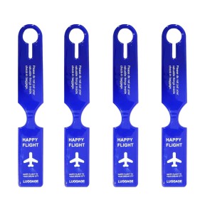 Storite 4 Pack Luggage Tags PVC Luggage Labels for Suitcases with Name Address Phone Number Labels Travel Tag for Baggage Identity ID Labels - Blue