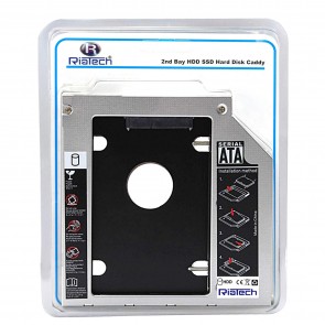 RiaTech® Hard Drive SATA 2nd HDD Caddy Tray for Universal 9.5mm Laptop CD/DVD-ROM Drive Slot (Replacement Only for SSD and HDD)