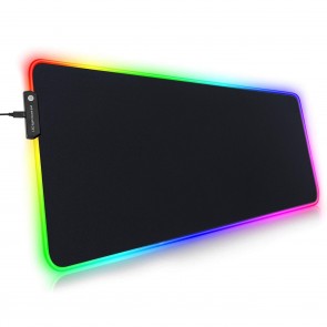RiaTech RGB LED Gaming Extended Mouse Pad, Premium-Textured Mouse Keyboard Mat, Non-Slip Rubber Base Mousepad for Laptop, Computer & PC - (XXL, 780 x 300 x 4 mm, Black)