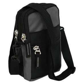 Storite Multiway Nylon Neck/Waist Pouch Sling Cross Body Travel Office Messenger Bag for Men & Women (16x9x5.5cm) – GreyBlack