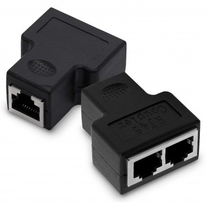 RJ45 Ethernet Splitter Adapter, RJ45 1 Female to 2 Female Port LAN Ethernet Network Coupler Adapter Cable, Suitable Cat5e, Cat6, Cat7 Cable