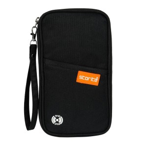 Storite RFID Travel Family Passport Holder Wallet Organizer for Credit Debit Card Boarding Pass with Removable Hand Strap for Men and Women (Black,13 x 3 x 23 Cm) |Material: Nylon