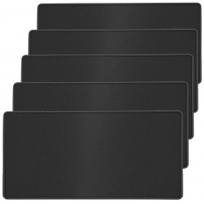 RiaTech 5 Pack Large Size (600x300x2mm) Extended Gaming Mouse Pad with Stitched Embroidery Edge, Premium-Textured Mouse Mat, Non-Slip Rubber Base Mousepad for Laptop/Computer- Black with Black Border