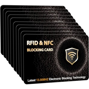 SaiTech IT RFID Blocking Cards Protect Your Entire Wallet, Purse, and Cards from NFC Contactless Theft Wallet for Men & Women - WG Black (10 Pcs Black)