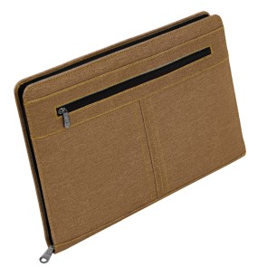 NISUN PU Leather 4 Ring Professional File Folder for Documents Certificates, Conference Folder, File with 20 Leafs - Brown