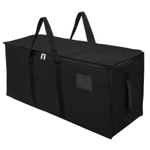 Storite Multi-Purpose Heavy Duty Moisture Proof 90Litres Canvas Super-Size Jumbo Underbed Storage Bag/Toys/Blankets/Stationery Paper/Clothes Storage Bag With Strong Handle (88x38x27 cm) (Black)