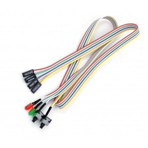 Storite ATX PC Computer Motherboard CPU Power Cable 2 Switch On/Off/Reset with HDD Power LED Lights - 65 cm