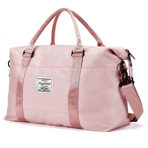 Storite Travel Duffel Bag for Women, Wet Separated Gym Tote Bag Style Travel Overnight Bags for Women Swimming Bag Waterproof Gym Sport Bag (Pink,44x14x32cm)