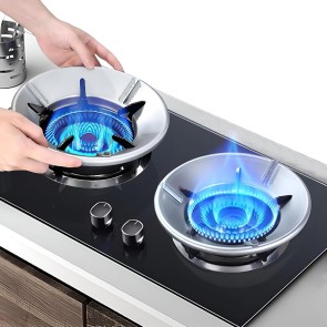 Storite 2 Pack Premium Metal Gas Saver Burner Stand For Saving Gas, Fire&Windproof Energy saver Chula Gas Support Stand Suitable for all gas stove - Silver