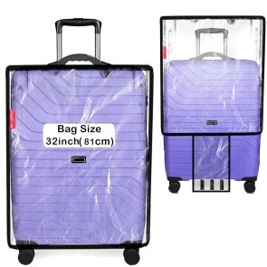 Storite 32 Inch Clear PVC Transparent Zippered Suitcase Covers Protectors,Waterproof Durable Dust Proof Anti-Scratch Travel Bags Cover Case for Wheeled Luggage Trolley Bag