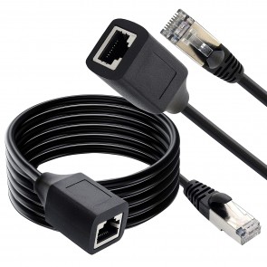 Storite 3 M Ethernet Extension Cable, Cat 6 Ethernet Lan Network Cable Support Cat6 / Cat5e / Cat5 Standards, RJ45 Extension Cable Male to Female (Black)
