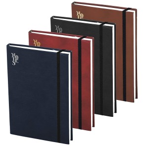 DAHSHA Pack of 4 PU Leather Finish Hard Bound Notebook Diary with Elastic Band Closure- 85 Sheets 170 Pages for Office Personal Daily Planner Notebook for Men & Women (Assorted Color, 22.5x14.5x1.5 cm)