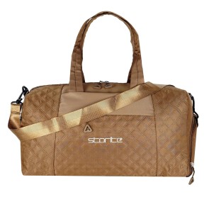 Storite 42 Cm Imported Multi Purpose Travel Duffle Bag for Women with Dry and Wet Pocket, Lightweight Waterproof Luggage Bag with Shoe Compartment (Coffee)