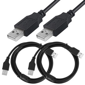 2 Pack 3.9 Feet USB Male to Male,USB 2.0 Cable Type A Male to Type A Male - (Black)