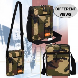 Storite Stylish Nylon Sling Cross Body Travel Office Business Messenger Bag for Men Women (17 x 6.5 x 25 cm) (Army Print)