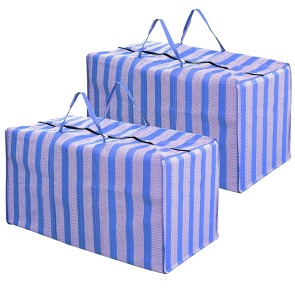 Storite 2 Pack Extra Large Storage Bag for Storage Blanket, Comforter, Pillow ,Duvets, Bedsheets Storage Organizer Bag with Zipper & Handles (90x 46x 40 cm)