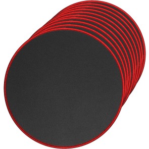 10 Pack Round Mouse Pad with Stitched Edges Mousepads Bulk Non-Slip Rubber Base, Waterproof Coating Mouse Pads for Computers, Laptop-(230mm x 230mm x 2mm) - Black with Red Border
