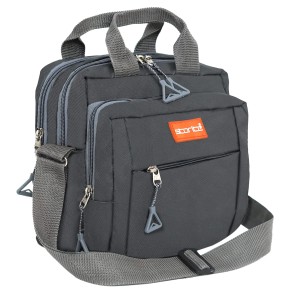 Storite Stylish Nylon Sling Cross Body Travel Office Business Messenger Bag for Men Women (22.5 x 9.5 x 22.5 cm, Dark Grey)