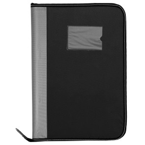 Storite PU Leather Multipurpose 24 File Sleeve to Store A4 Professional Files and Folders, Legal Size Documents Holder and for Men and Women (Black Silver)