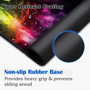 RiaTech Extra Large Size (900mm x 400mm x 2mm) Extended Gaming Mouse Pad, Large Non-Slip Rubber Base Mousepad with Stitched Edges, Waterproof Mousepad for Office Laptop/Computer- Aurora Light Pattern