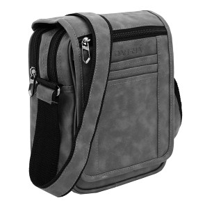 DAHSHA Stylish PU Leather Multi Pocket Sling Cross Body Travel Office Business Messenger one Side Shoulder Bag for Men & Women (23 x 8 x 18 CM)