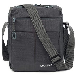 DAHSHA Nylon Padded Cross Body Messenger Sling Bag Travel Office Messenger one Side Shoulder Bag for Men Women (Grey, 20 X 9 x 26 cm)