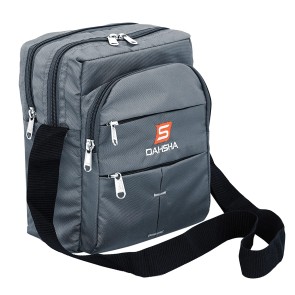 DAHSHA Stylish Nylon 6 Multi Pocket Sling Cross Body Travel Office Business Messenger one Side Shoulder Bag for Men & Women (25 x 9 x 21 CM, Grey)