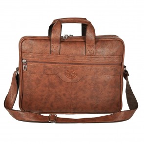 Storite Pu Leather Shoulder Messenger Sling Office/Laptop Organizer Bag up to 13 inch for Men & Women – (38 x 29 x 6 cm,Light Brown)