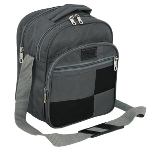 DAHSHA Nylon Stylish Small 4 Multi-Pocket Zip Closure Sling Cross Body Travel Messenger One Side Shoulder Handbag Bag for Men & Women (Grey, 29 x 19 x 23.5 CM)