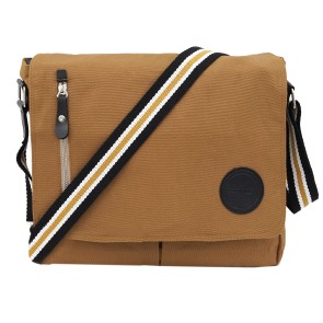 Storite Vintage Canvas Sling Cross Body Travel Office Business Satchel Messenger one Side Shoulder Bag for Men & Women-(33 cm x 6.5 cm x 27 cm, Black Strap)