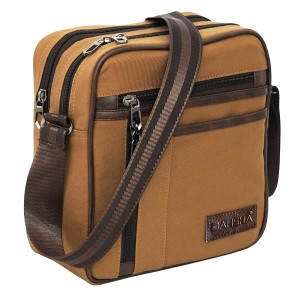 DAHSHA Canvas 5 Multi Pocket Sling Cross Body Travel Office Messenger one Side Shoulder Bag for Men & Women (25.5 x 10.5 x 21 CM, Brown)